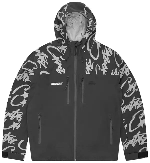 Corteiz Elitework Waterproof Shell Jacket "Noir"